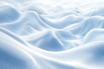 Obraz premium Abstract snowy landscape with soft, rolling hills and a blue sky.