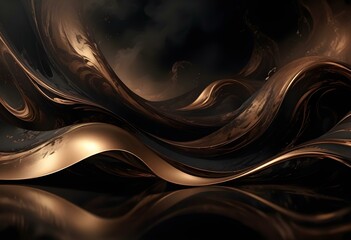 Bronze abstract background with luxurious waves and elegant textures