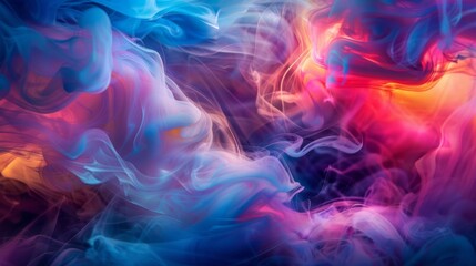 Obraz premium Colorful abstract smoke swirling in vibrant shades