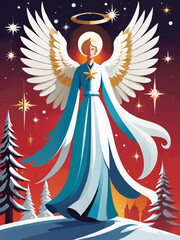 christmas angel modern cartoon