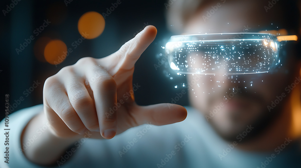 Poster innovative virtual customer experience mapping with hologram tools digital workspace technology show