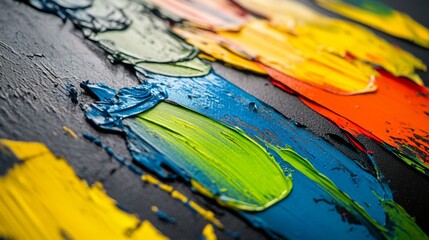 Fototapeta premium Vibrant Impasto Oil Painting Color Swirls