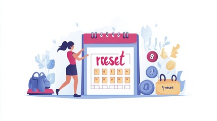 Obraz premium Resetting Lifestyle with a New Calendar