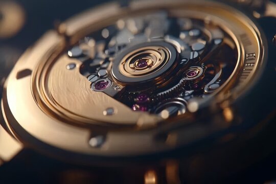 Detailed view of a luxury watch movement showcasing intricate craftsmanship and engineering in high resolution