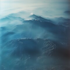 Misty Mountains Viewed From Above A Breathtaking Aerial Perspective