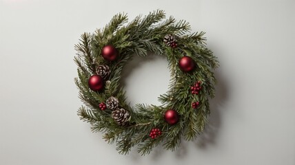 Collection of Christmas wreath isolated on white background
