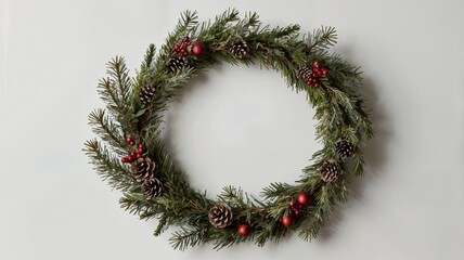 Collection of Christmas wreath isolated on white background

