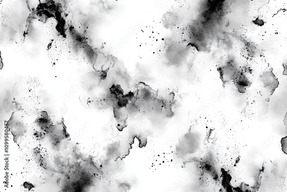 Poster abstract artistic pattern with elegant black and white watercolor textures featuring splashes and so