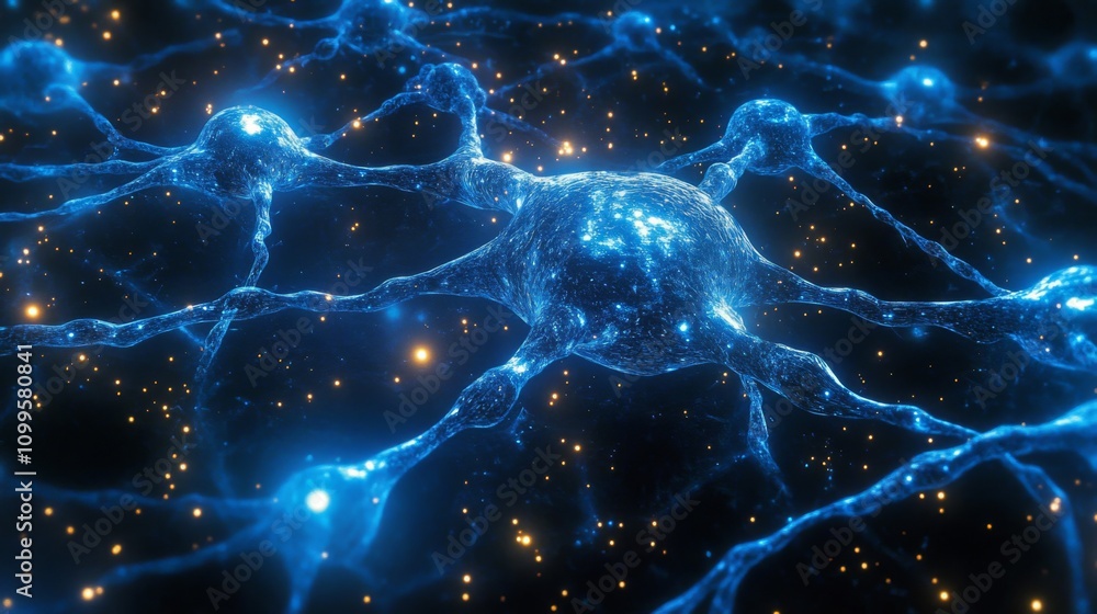 Poster neural network synapses firing electrical signals