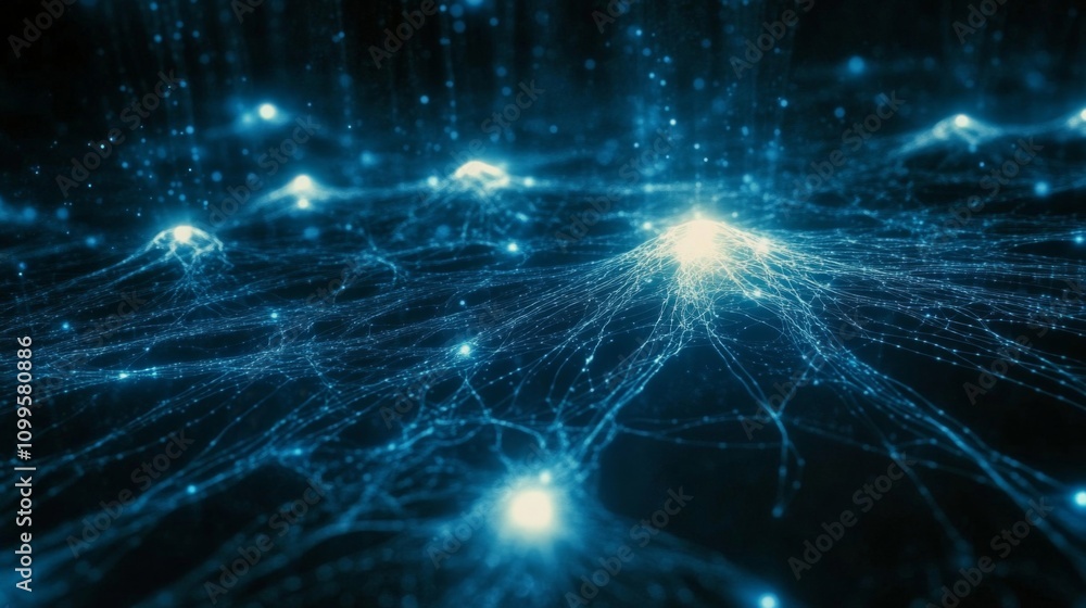 Poster abstract neural network digital connections visualization