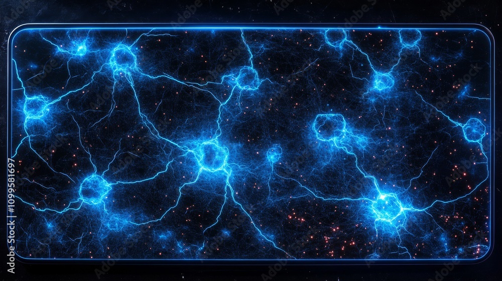 Poster abstract neural network displaying energy flow