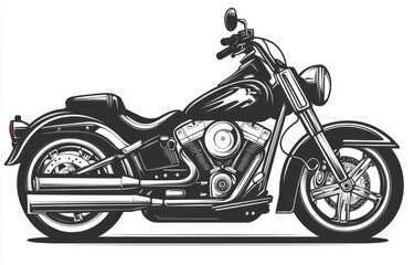 black and white and red tattoo sketch with harley motorbike image on white background