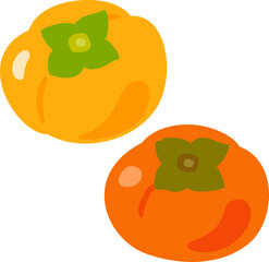 固い柿と熟した柔らかい柿