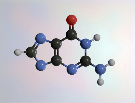 Guanine molecule, illustration