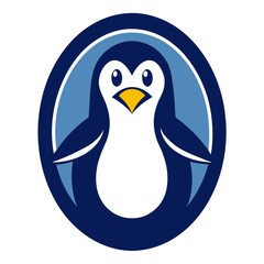 Obraz premium penguin in oval shape