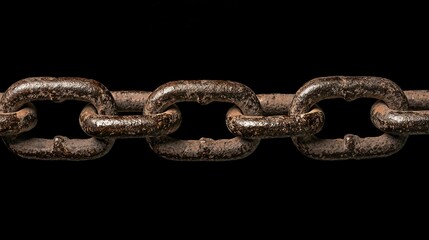 Obraz premium Weathered Metal Chain Macro View with Dramatic Lighting and Ultra-Detailed Textures