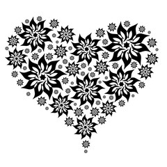 Grand Coeur de Mandalas - Couleurs Noir et Blanc Vecteur