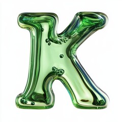 Obraz premium A glossy green letter 