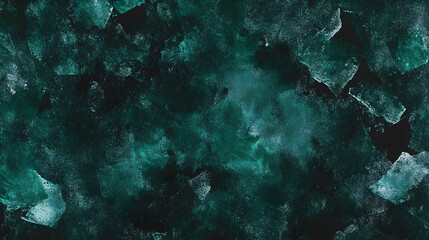 Black emerald jade green abstract pattern watercolor background. Stain splash rough daub grain grunge. Dark shades. Water liquid fluid. Design. Template.