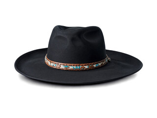 Cowboy hat closeup isolated on a transparent background