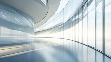 Obraz premium Modern Architectural Design Featuring Glass Walls And Curved Walls