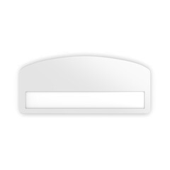 Blank rectangular badge pin brooch. Realistic 3d illustration isolated on white background.