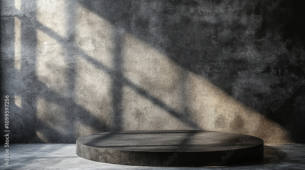 Poster realistic 3d background for the product. the studio with the table is empty. black podium with marbl