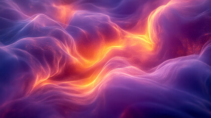 Abstract glowing lights in flowing wavy pattern, capturing dynamic energy and movement.