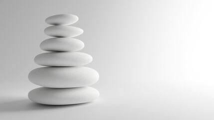 A pile of stones arranged in a balanced manner one on top of the other. These stones have irregular shapes, with smooth and slightly rough surfaces.