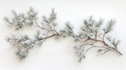 Obraz premium Snow Covered Pine Branch Winter Decor