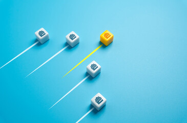 Stores in the race for sales and profits. Competition and rivalry for success. Effective profitable...