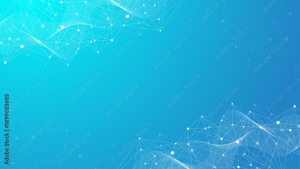 Aufkleber Global network connection banner design template. Header social network communication in the global business concept. Big data visualization. Internet technology