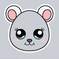 Naklejka premium Adorable Cartoon Koala Face in Playful Style