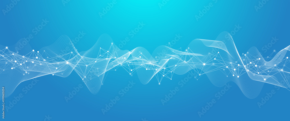 Aufkleber Global network connection banner design template. Header social network communication in the global business concept. Big data visualization. Internet technology