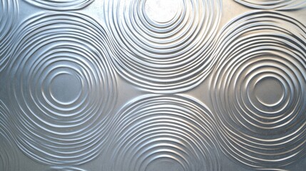 Obraz premium Shimmering Concentric Circles - High-Resolution Polished Aluminum Surface Reflecting Light for Modern Designs
