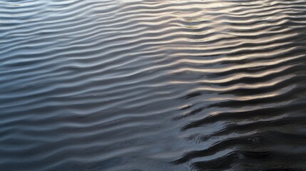 Serene Metal Surface with Rippling Effect in Gradients of Silver to Charcoal - Abstract Ultra-Detailed Image