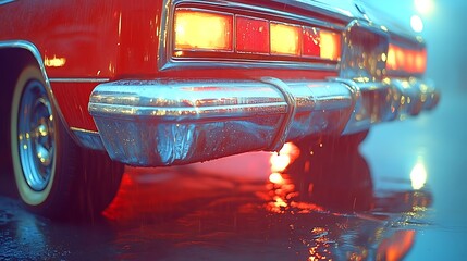 Naklejka premium Vintage car reflections