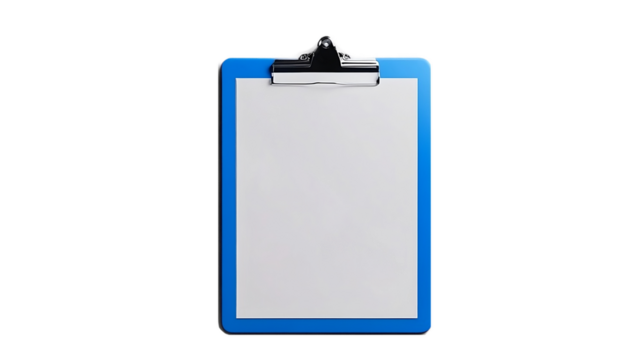 Blue Clipboard with White paper