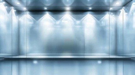 Obraz premium Modern Illuminated Steel Display Showcase Room
