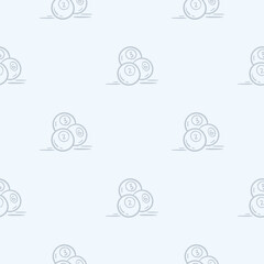 Simple black and white pattern with billiard balls. Hand drawn vector background related to holidays, leisure and weekends. Design for decoration, wrapping paper, print