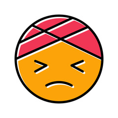 Obraz premium Face with Head-Bandage Vector Icon