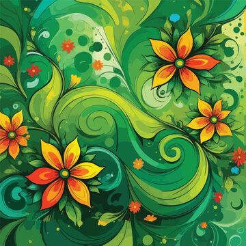 abstract flower image in green