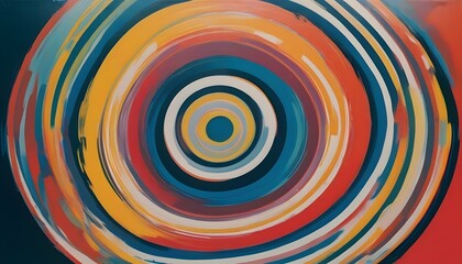 Rhythmic Spiral Abstract Composition of Colorful Circles and Swirls Creating a Dynamic Pattern of Light and Design