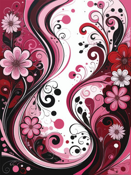pink and dark red abstract flower image
