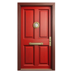 Red wooden Door with Golden Border