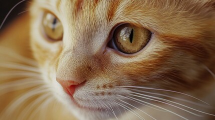 Close Up Of An Orange Tabby Cats Face