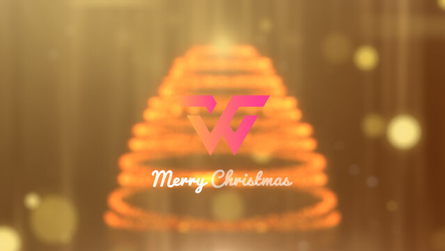 Christmas Tree Particles Golden Lights Logo Reveal 96 1:1 16:9 9:16