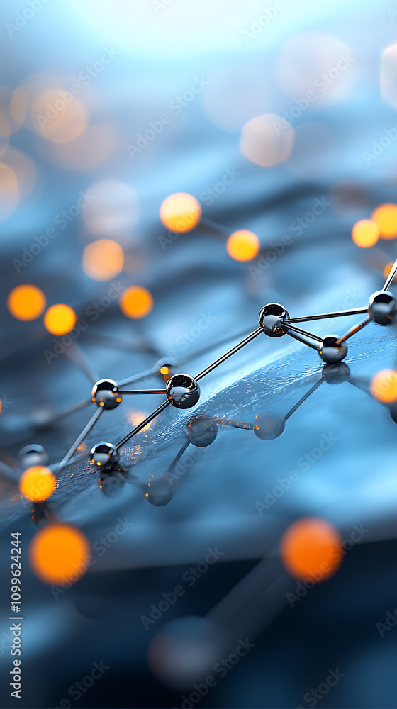 Poster blockchain supply chain network map showing connections digital environment abstract visualization t