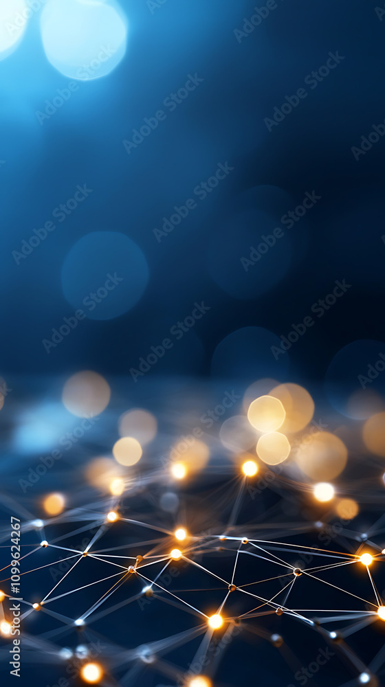Poster blockchain supply chain network map showing connections digital space infographic abstract tech conc