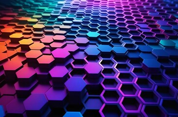 Obraz premium a colorful wall of a purple, orange, and purple colored mosaic.